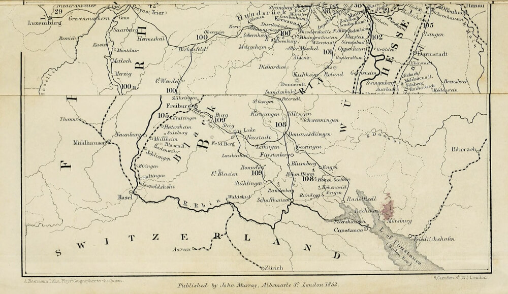 Путеводитель Мюррея по Бельгии и Рейну. С дорожной картой. 1852