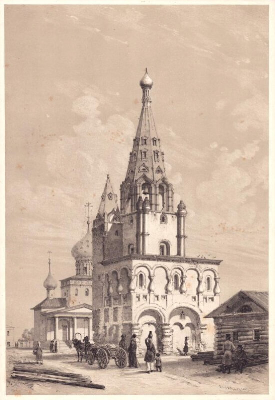 Ярославль. Рождественский собор. Иллюстрация из атласа «Живописное и археологическое путешествие по России, совершенное в 1839 году под руководством Анатоля Демидова». 1848