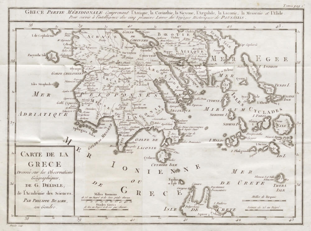Иллюстрация из книги «Pausanias, ou Voyage historique, pittoresque et philosophique de la Grèce. T. 2». 1797
